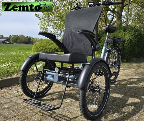 Elektro Dreirad Zemto-Mover T5, kleine Rikscha, mit Lastenrad Umbau Möglichkeit grau